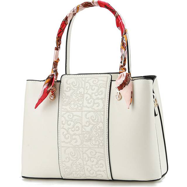 (White) Womens Handbag Shoulder Bag Large Capacity Portable Fashion Wedding Occasion