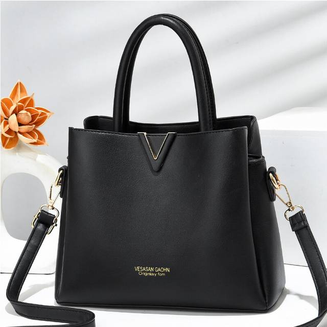 (Black) Single Shoulder Hand Crossbody Bag Women Simple Fashion Versatile Pu Material