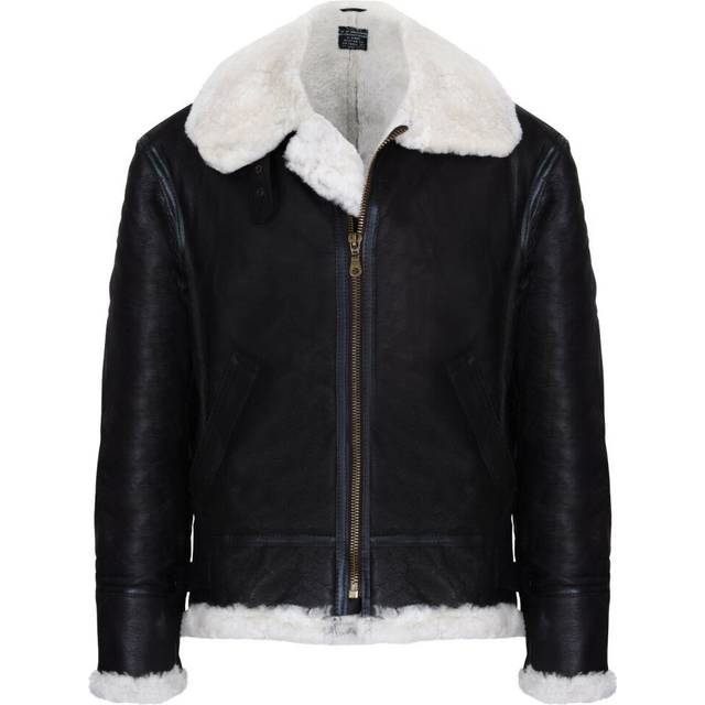 (L) Mens Pilot B3 Sheepskin WWII Bomber Flying  Jacket
