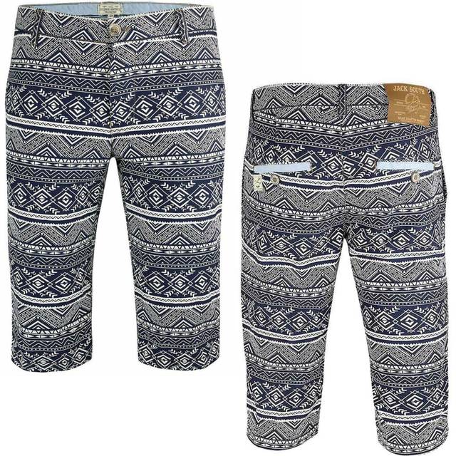 (Blue, 30) Mens Chino Shorts Summer Casual Cotton Pants