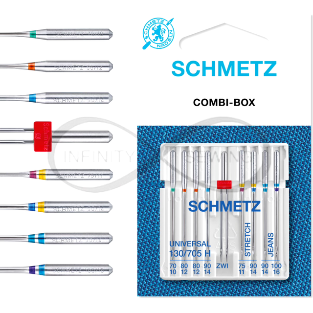 Schmetz basic twin sewing machine needles mixed for singer, brother, janome