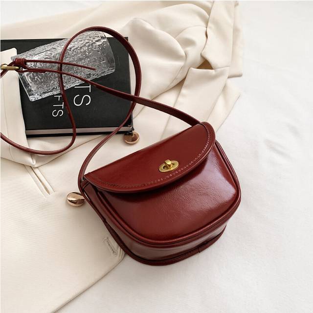 (Wine Red) One Crossbody Shoulder Bag Women Fashion Simple Retro Casual Commuter Versatile