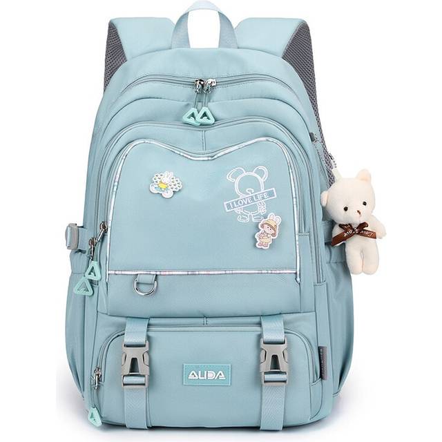 (lightblue) New School Backpack Girls Cute Bagpack Large Capacity Waterproof Teenager