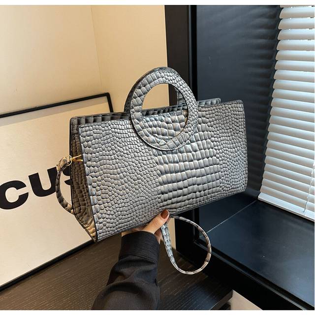 (Silver) Shoulder One Crossbody Small Square Bag Fashion Casual Simple Classic Girl Style