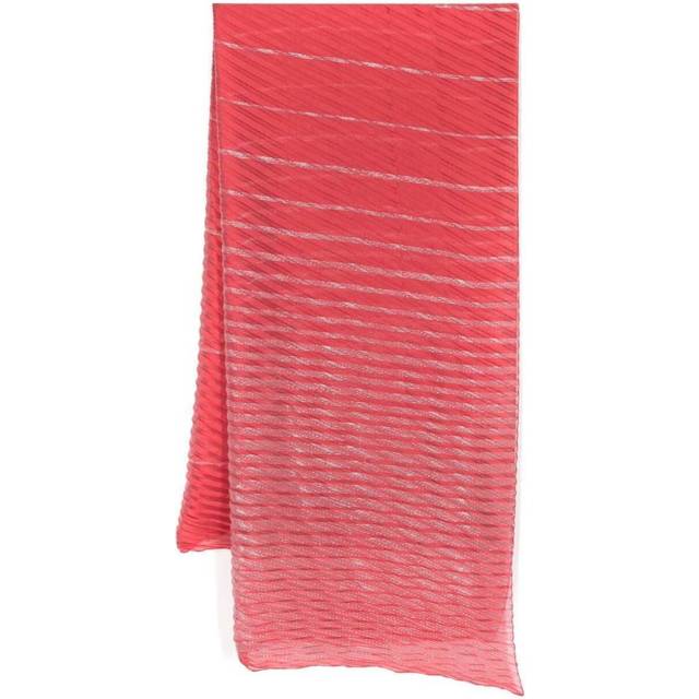 Emporio Armani, Accessoarer, Dam, ONE Size, Polyester, Gradientrandig plisserad scarf med lurex - multicolor (ONE SIZE)