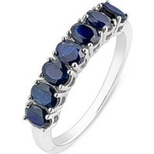 9ct Gold Oval Eternity Sapphire Ring - White