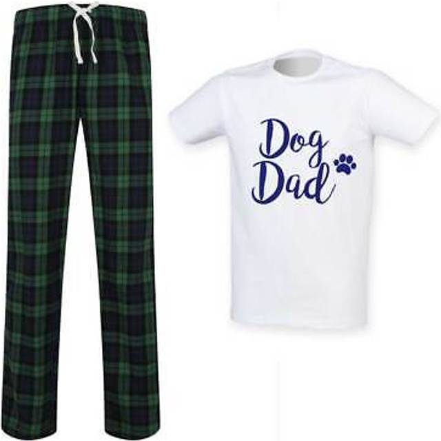 Dog Dad Tartan Pyjama Set - Green - L
