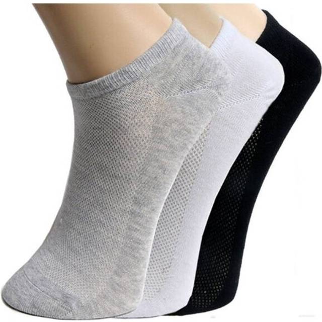 Ankle Sock Low Cut Casual Cotton With Mesh Top 5 Pairs Socks