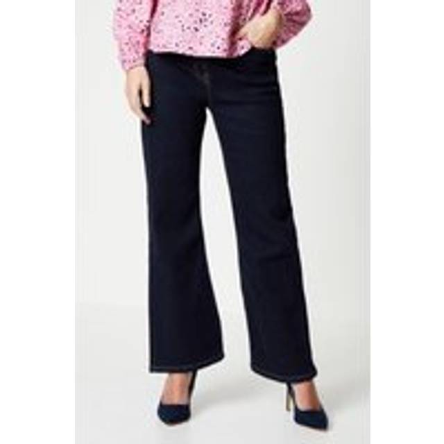 Wallis womens bootcut jeans indigo cotton rich woven fabric petite fit