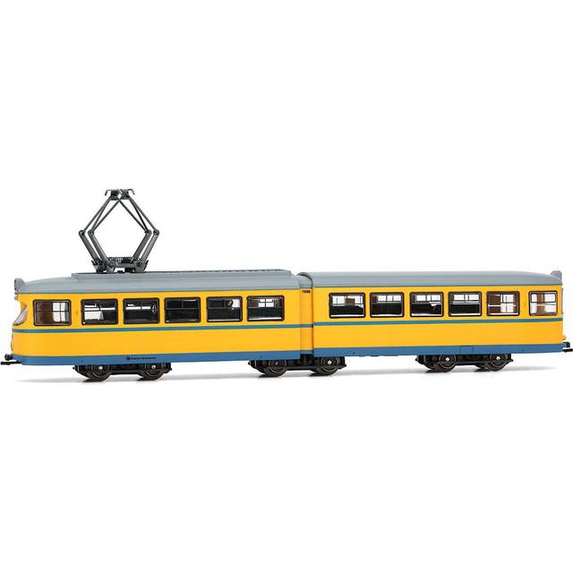 "Arnold HN2603D Tram Duewag GT6, one front light, yellow/blue livery ""Essen"", ep. IV-V, with DCC decoder N Gauge"
