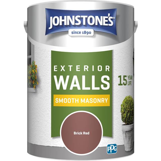 Johnstone's Smooth Masonry Paint 15 Year Life Brick Red 5L