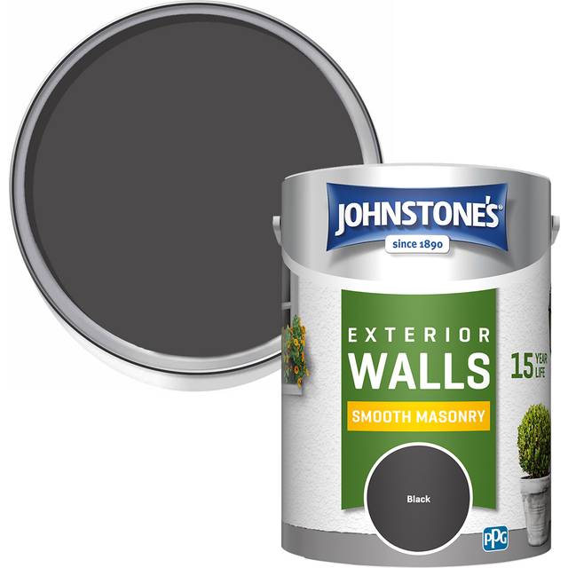 Johnstone's Smooth Masonry Black Paint 5L - Johnstone's Paint