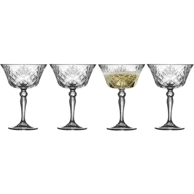 Lyngby Glas -  Krystal Melodia Champagneskål 26 cl 4 stk.