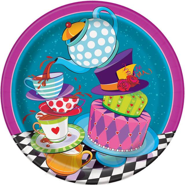 Mad Hatter Tea Dinner Plates 8ct