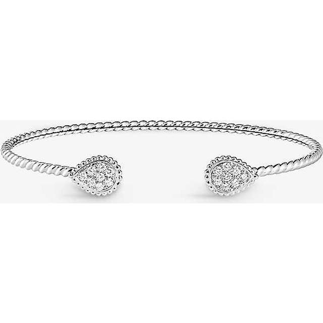 Boucheron Womens White Gold Serpent Boh&#232;me Double Motif 18ct White-gold and 0.26ct Diamond Bracelet 17cm - WHITE GOLD