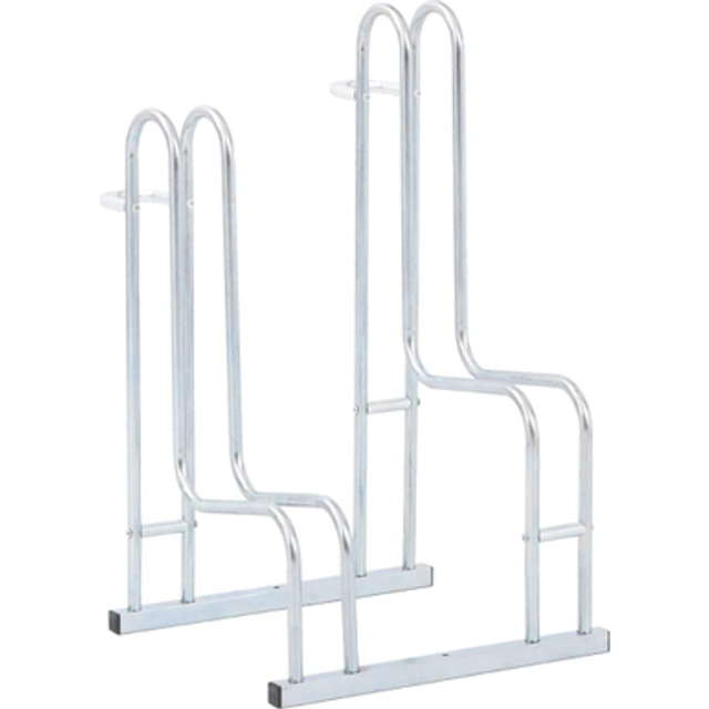 vidaXL Bicycle Stand for 2 Bikes Floor Freestanding Galvanised Steel - Silver