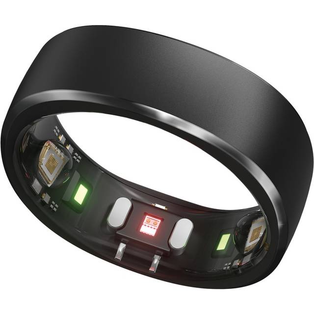 RINGCONN Smart Ring - Midnight Black, Size 7, Black