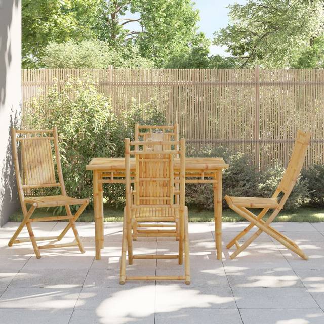 vidaXL Folding Garden Chairs 4 pcs 46x66x99 cm Bamboo - Brown