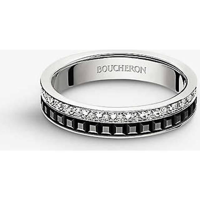 Boucheron Womens White Quatre Black Edition 18ct White-gold and 0.24ct Diamond Wedding Band 57mm - WHITE