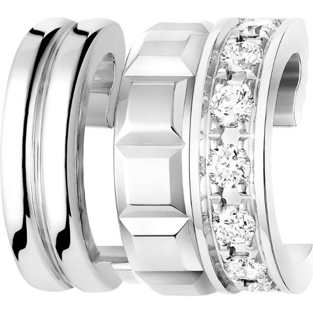 Boucheron Womens Silver Quatre Radiant Edition 18ct White-gold and 0.14ct Brilliant-cut Diamond Single Ear Cuff - SILVER