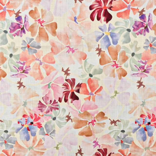 Lin/Viskos Jersey Tyg 1718 Blommor - 50cm
