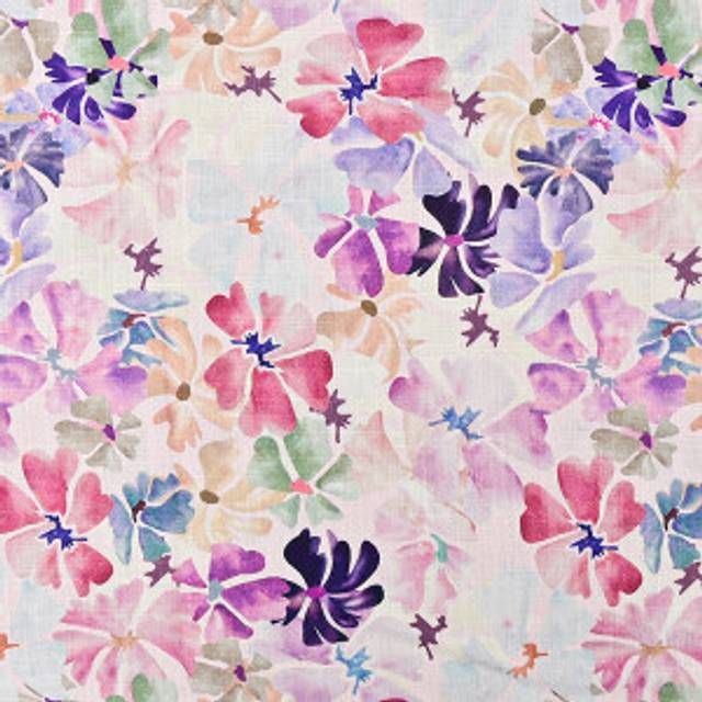 Lin/Viskos Jersey Tyg 0807 Blommor - 50cm