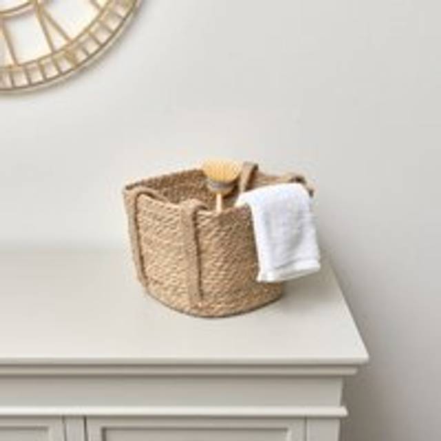 Rustic Woven Storage Basket with Handles - Medium Material: Garden
