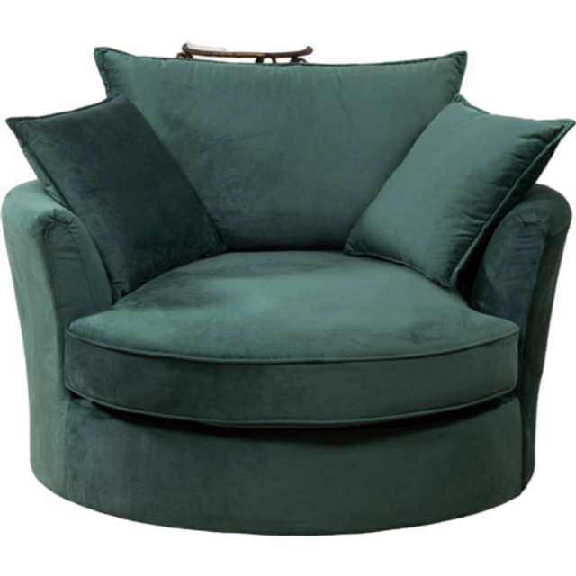 Artemis Home Havana Velvet Swivel Base Cuddle Chair - Green, Green