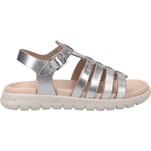 Geox J SOLEIMA Gir Sandal, Silver, 24 EU, silver, 24 EU