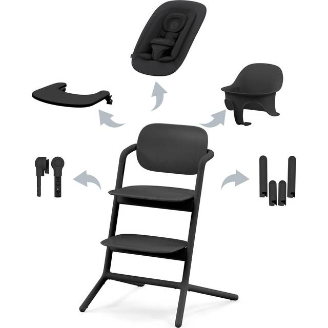 Cybex Lemo 4-in-1 Matstol Inkl. Babysitter, Babyset Och Bricka (Stunning Black)