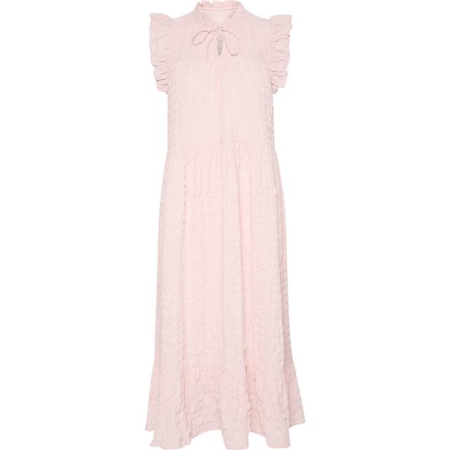 Part Two, Klänning, Dam, M, Polyester, Feminin Klänning med Volangärmar - pink (M)