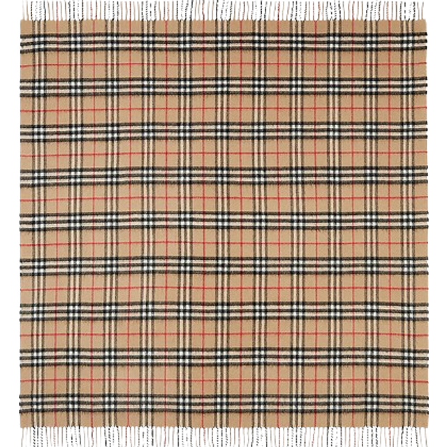 Burberry Baby Archive Beige Check Cashmere Blanket (Size 35.4 x 35.4in)