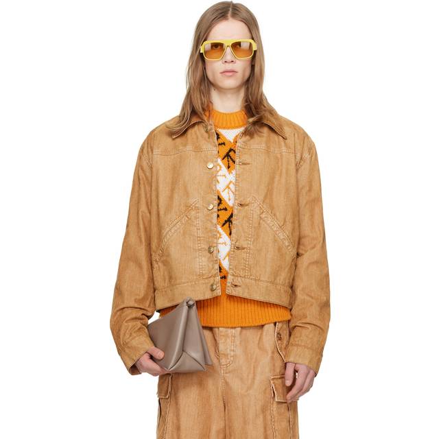 Marni Tan Garment-Dyed Denim Jacket - FDW29 BUTTERCREAM - IT 50
