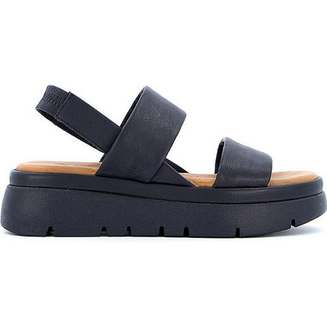 Dune Womens Black-leather Location Padded Leather Flatform Sandals Eur 41 / 8 Uk Women - BLACK-LEATHER