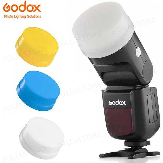 Godox v1 v1- c v1- n v1- s v1- f v1- o v1- p speedlite blixt vit blå gul diffusor mjukt låda fodral - Gul