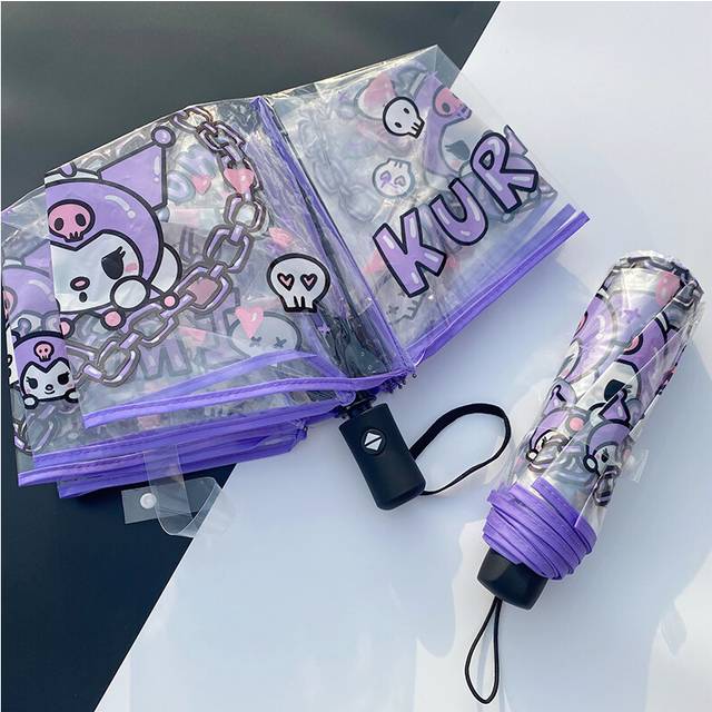 (Style B) Kuromi Transparent Cinnamoroll Plastic Umbrella Fashion Cute Practical Girl