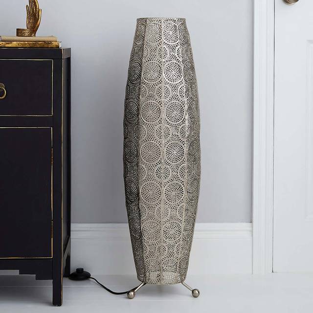 Manila Moroccan Floor Lamp - Silver
