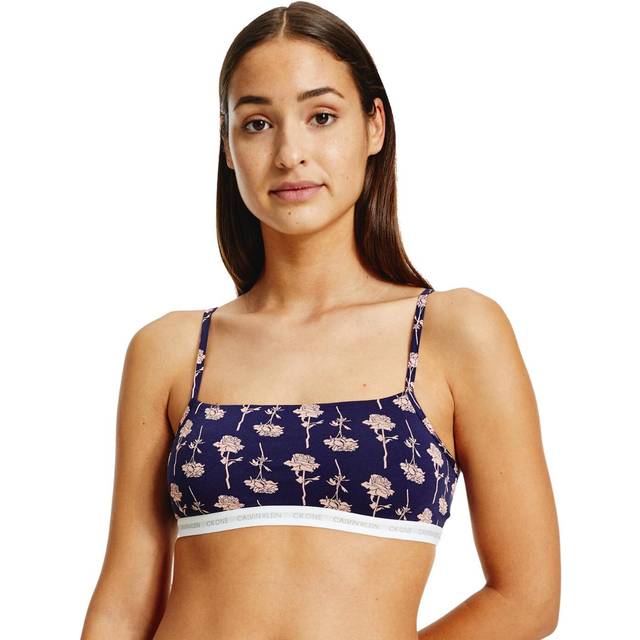 Calvin Klein CK One Cotton 2 Pack Bralettes QF6040E Grey Heather/Rozez Print QF6040E Grey Heather/Rozez Print