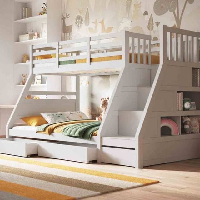 Flair Furniture Flair Lunar Triple Bunk Bed White, White