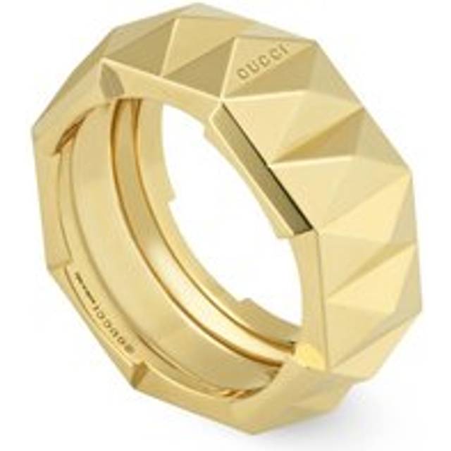 Gucci Link to Love 18ct Yellow Gold Studded 9mm Ring D - S