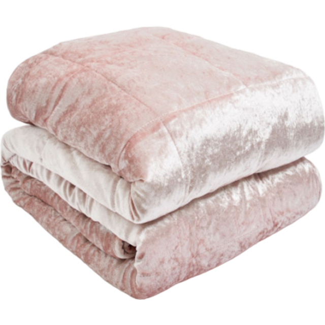 Sienna Crushed Velvet Weighted Blanket, Blush Pink - 4kg
