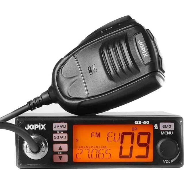 Jopix gs-60 mobile cb radio big display eu/uk multistandard am / fm 12/24 volts