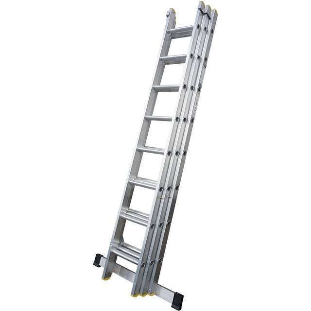 Lyte Ladders & Towers EN131-2 Professional 3 Section 24 Rung Extension Ladder - Silver - 19.5 x 90 x 523cm
