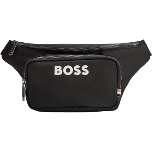 Men's BOSS Orange Catch 3.0 Mens Structured Belt Bag with Contrast Logo - Black - Size: ONE size