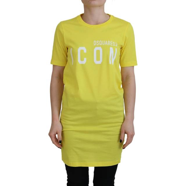 Womens Preloved Icon TShirt Dress Yellow Wo Tops - 38