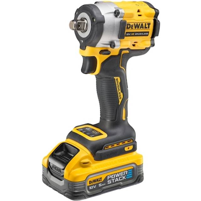 DeWalt 18V 13MM Compact Impact Wrench Kit - 2x 5ah Powerstack Batteries Charger and Case