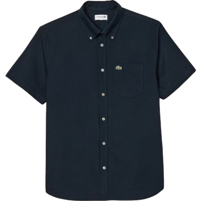 Lacoste Check Short Sleeved Shirt Navy