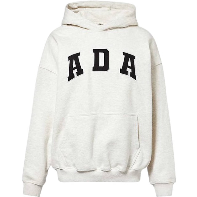 Adanola Womens Light Grey Melange Logo-embroidered Relaxed-fit Cotton-jersey Hoody S - LIGHT GREY MELANGE