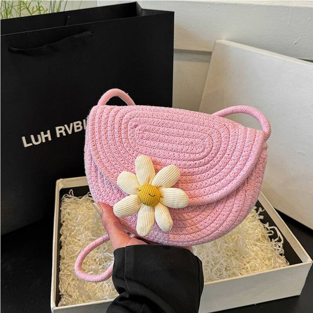 (Pink) Crossbody Single Shoulder Bag Fashion Casual Simple Solid Color Girls Style