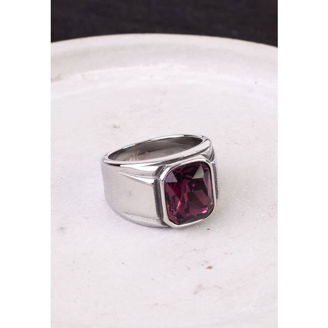 etNox hard and heavy - Gothic Ring - Simply Purple - för silverfärgad